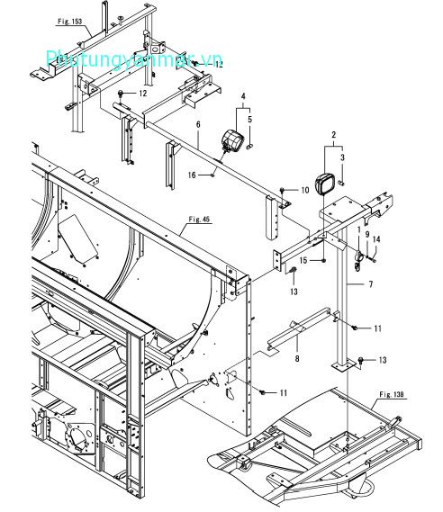 Giá đỡ thùng chứa lúa